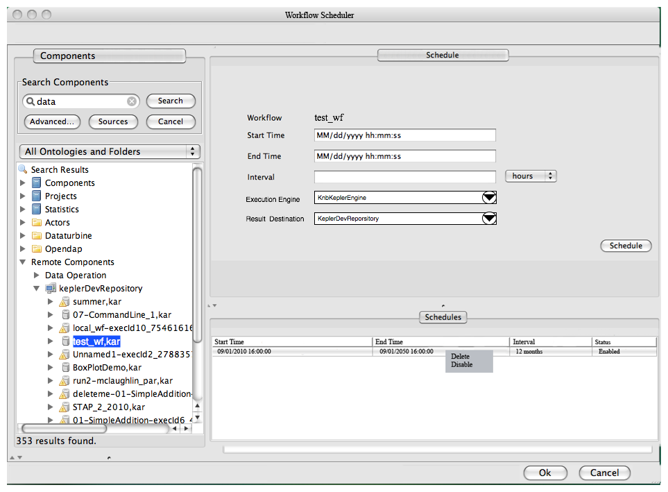 workflows tab properties